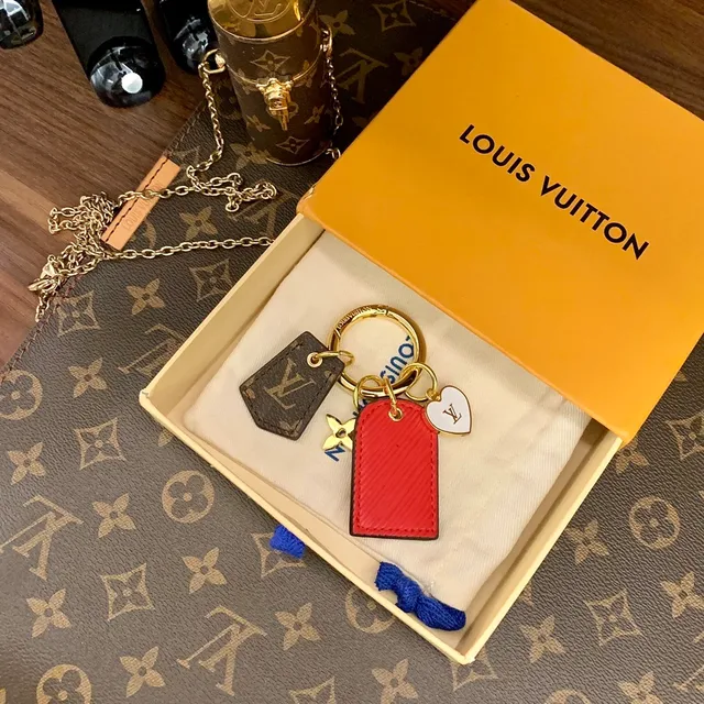 Louis Vuitton Multi-Tag Key Holder بني أحمر Monogram Canvas Epi Leather Handbag 5