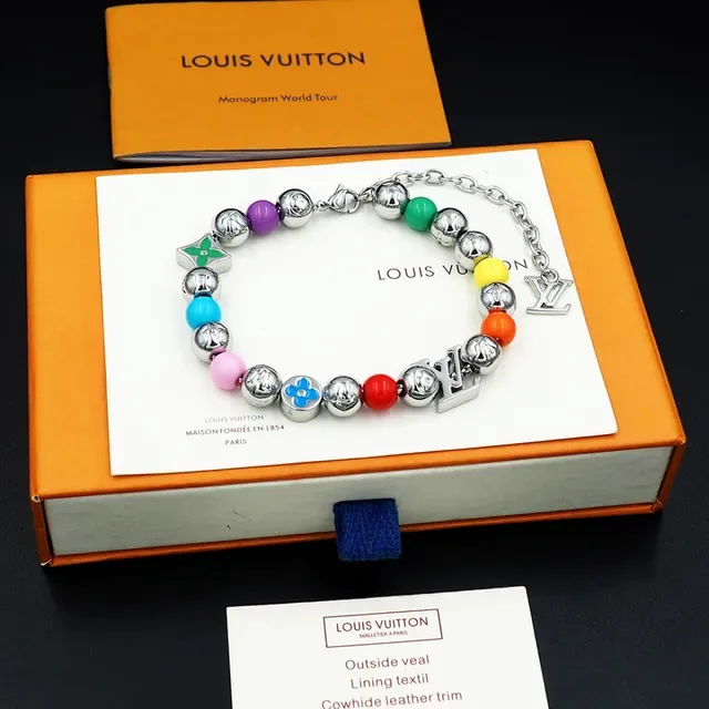 Louis Vuitton Multicolor Enamel Bead Charm Bracelet 5