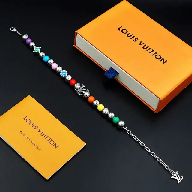 Louis Vuitton Multicolor Enamel Bead Charm Bracelet 6