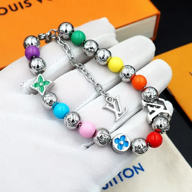 Louis Vuitton Multicolor Enamel Bead Charm Bracelet 9
