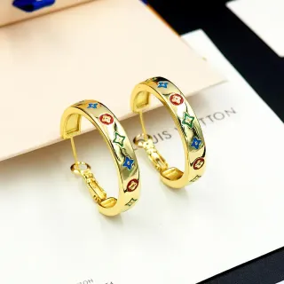 Louis Vuitton Multicolor Enamel Hoop Earrings