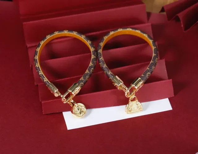 Louis Vuitton Navy Gold Monogram Canvas Hardware Bracelet 5