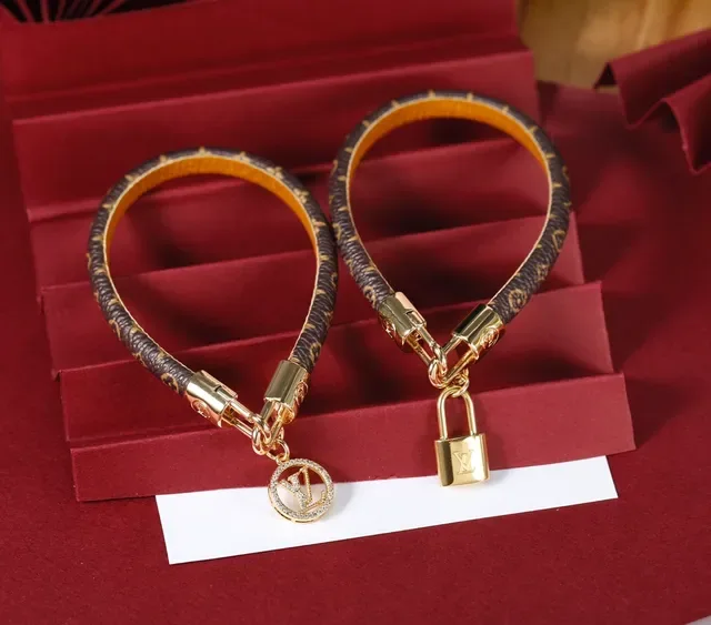 Louis Vuitton Navy Gold Monogram Canvas Hardware Bracelet 6