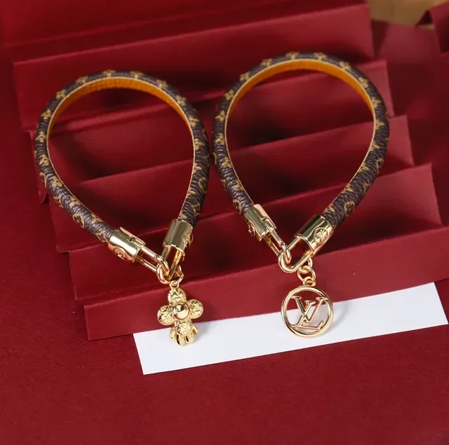 Louis Vuitton Navy Gold Monogram Canvas Hardware Bracelet 7