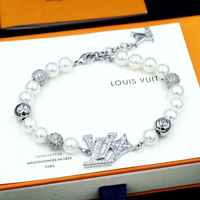 Louis Vuitton Pearl and Pavé LV Monogram Crown Bracelet 2