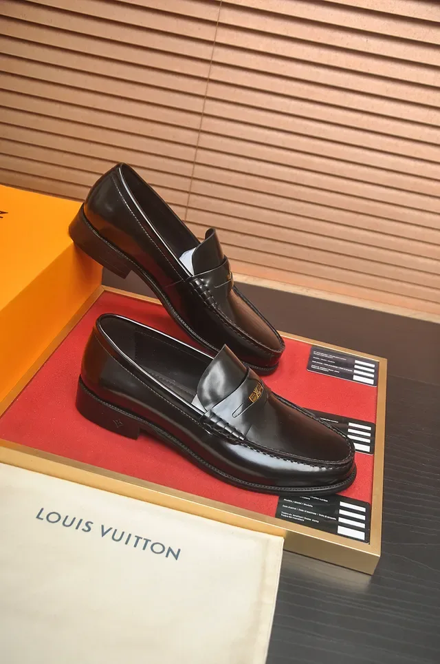 Louis Vuitton Penny Loafer Glossy Black Leather Loafers 4