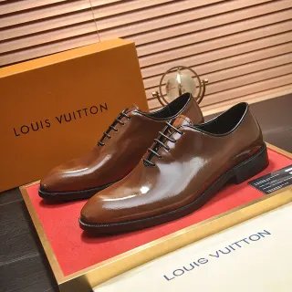 Louis Vuitton Polished Brown Leather Oxford Shoes