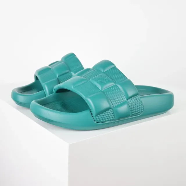 Louis Vuitton Pool Slide Teal Quilted Strap Slipper 2