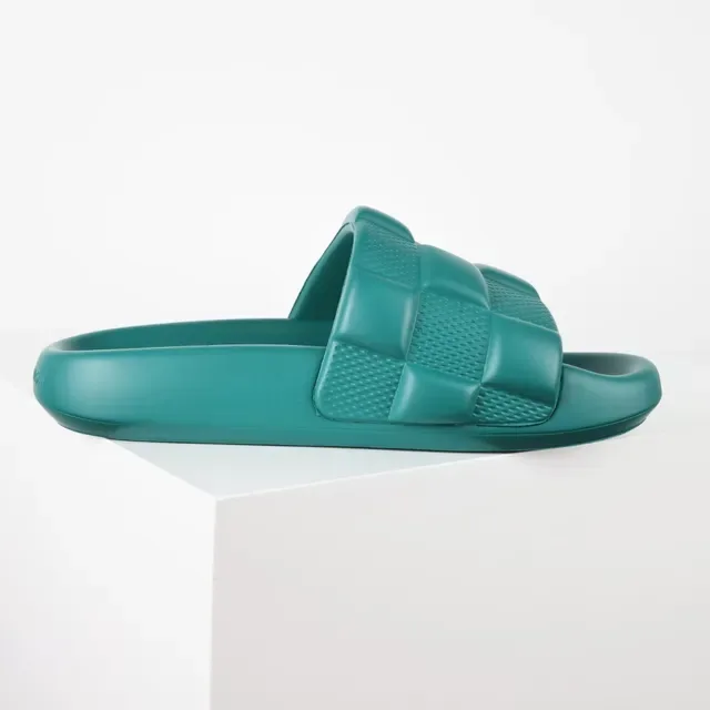 Louis Vuitton Pool Slide Teal Quilted Strap Slipper 7