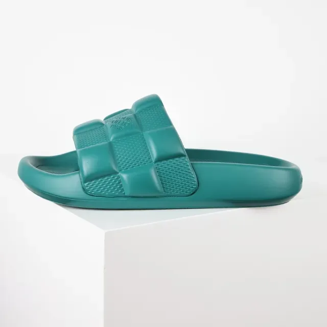 Louis Vuitton Pool Slide Teal Quilted Strap Slipper 9