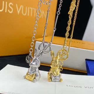 Louis Vuitton Rabbit Pendant Necklace Dual-Tone Metal Necklaces