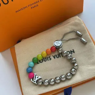 Louis Vuitton Pulsera de Cuentas Arcoíris Multicolor Plata Esmaltada
