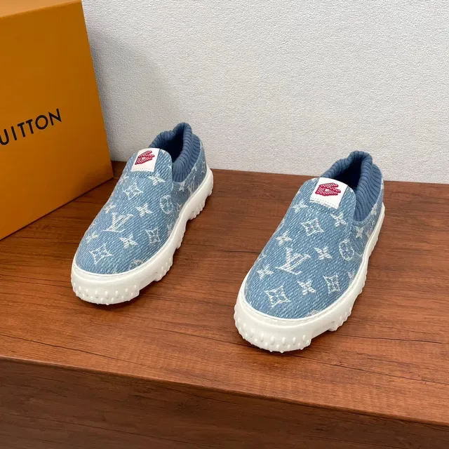 Louis Vuitton Run Away Monogram Denim Slip-On Lifestyle Sneakers 2