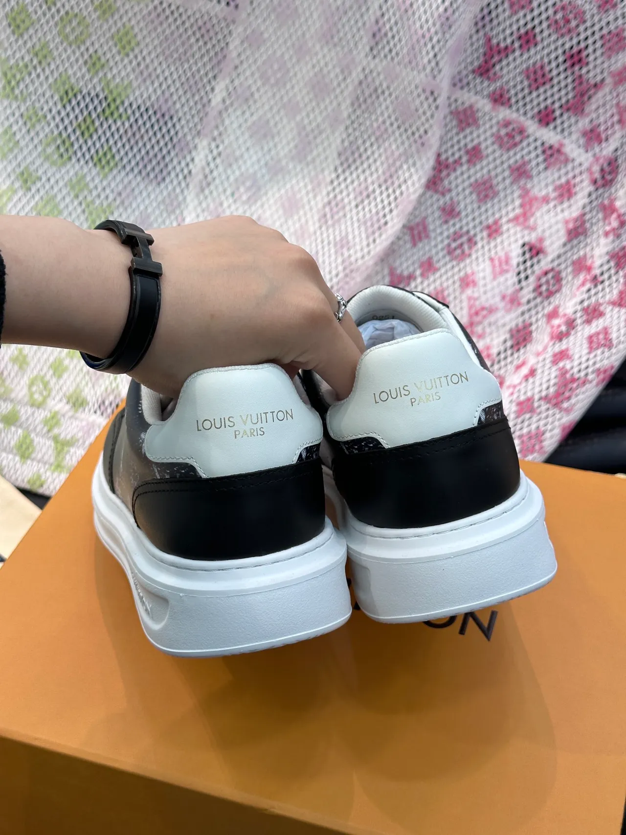 Louis Vuitton Run Away Monogram Print Black and White Lifestyle Sneakers 3