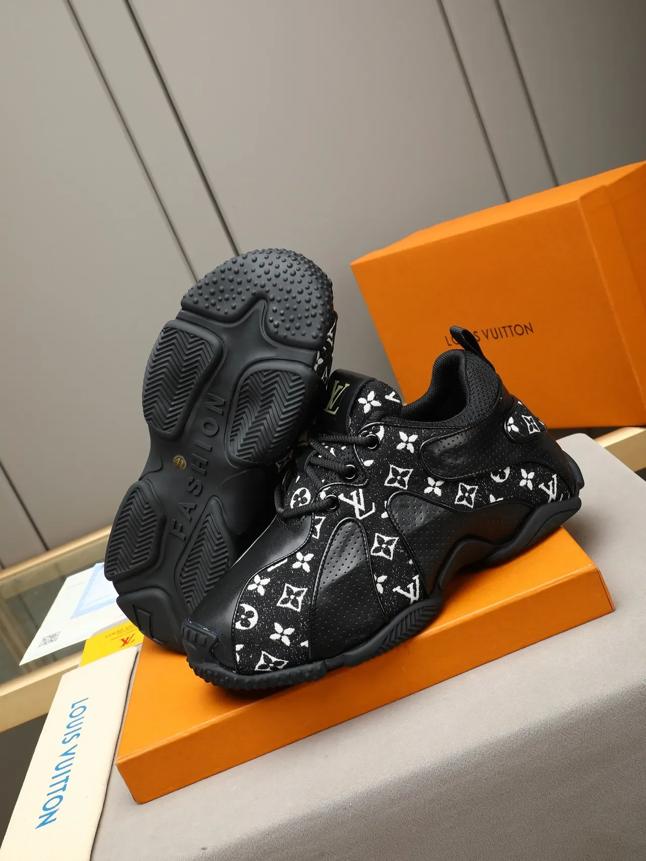 Louis Vuitton Run Away Monogram-Print Black Lifestyle Sneakers 5