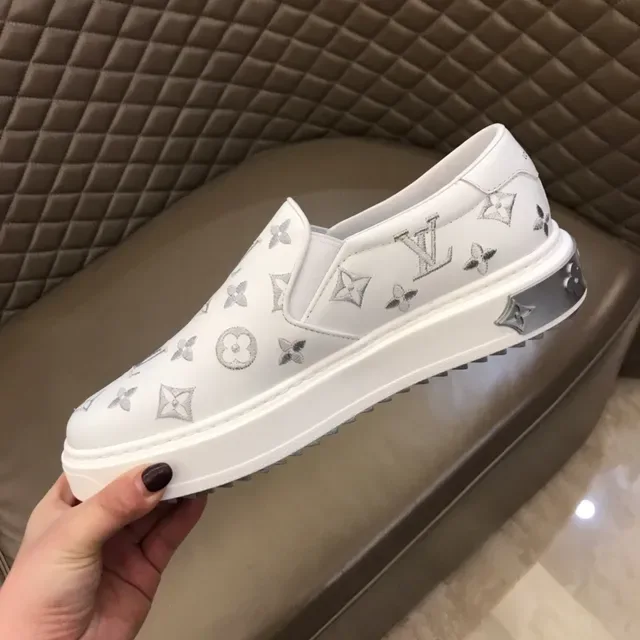 Louis Vuitton Run Away Monogram White Slip-On Lifestyle Sneakers 7