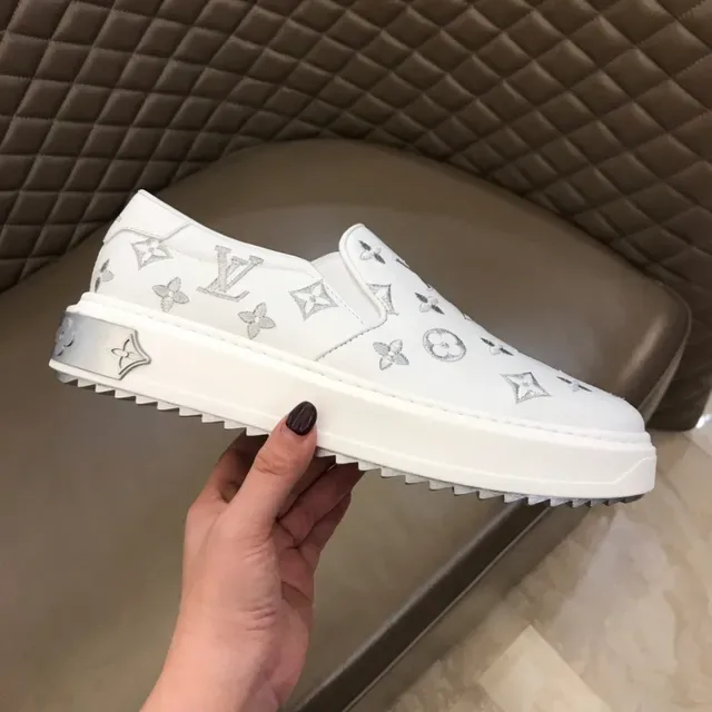 Louis Vuitton Run Away Monogram White Slip-On Lifestyle Sneakers 9