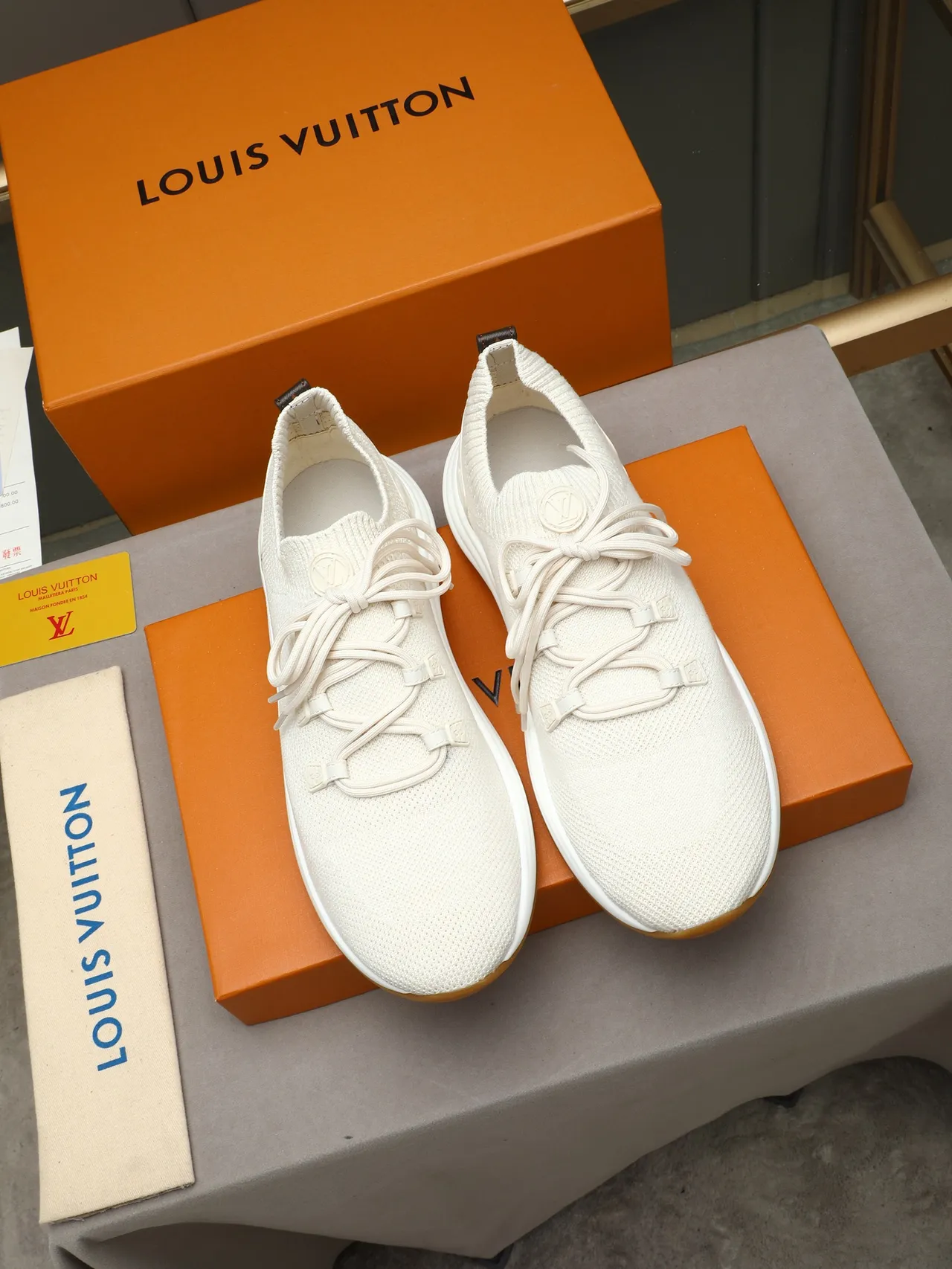 Louis Vuitton Run Away Off-White Knit Lifestyle Sneakers 2