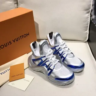 Louis Vuitton Run Away Plata y Azul Metálico Estilo de Vida Zapatillas