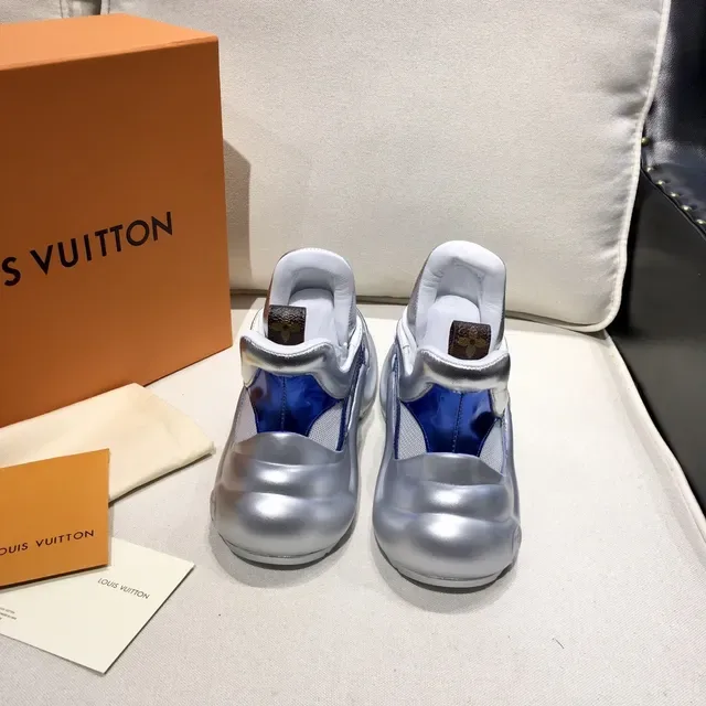 Louis Vuitton Run Away Silver and Blue Metallic Lifestyle Sneakers 3