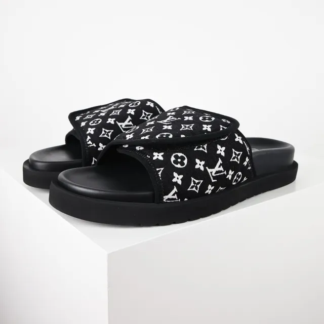 Louis Vuitton Run Away Slides Black Monogram Platform Slippers 2