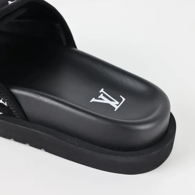 Louis Vuitton Run Away Slides Black Monogram Platform Slippers 4