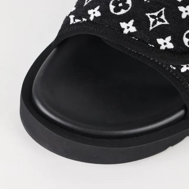 Louis Vuitton Run Away Slides Black Monogram Platform Slippers 5