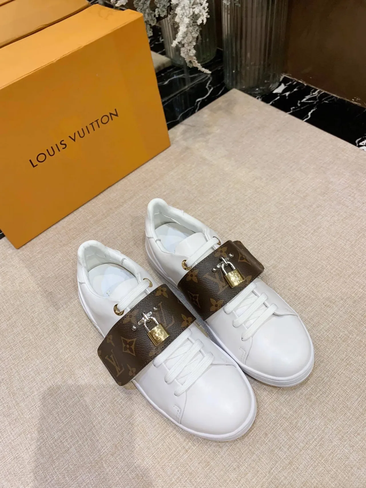 Louis Vuitton Run Away White Monogram Strap Lifestyle Sneakers 2