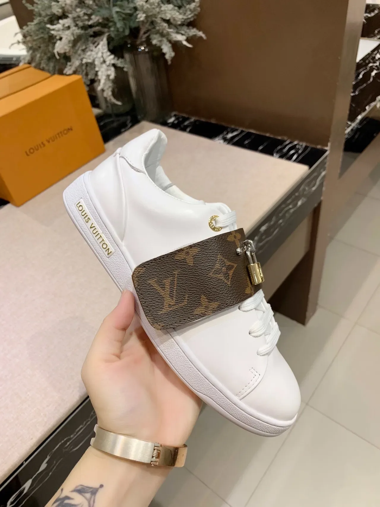 Louis Vuitton Run Away White Monogram Strap Lifestyle Sneakers 3