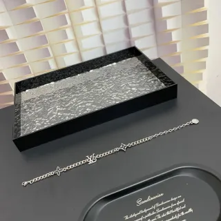 Louis Vuitton Silver Chain-Link Monogrammed Bracelet