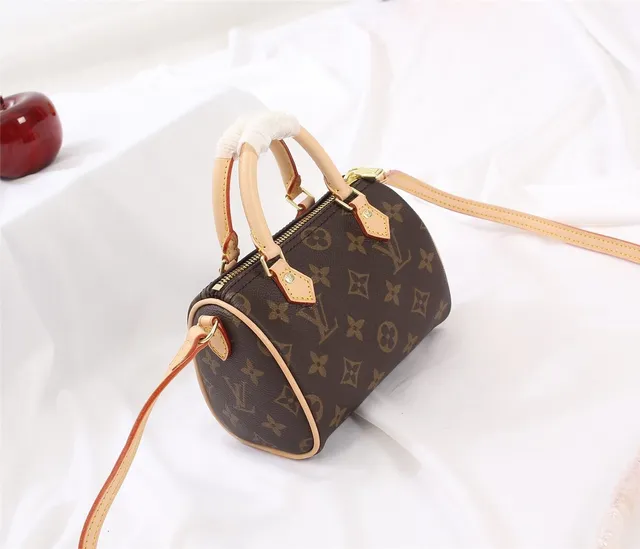 Louis Vuitton Speedy 20 Monogram Canvas Brown Tan Leather Boston Bag 3