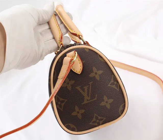 Louis Vuitton Speedy 20 Monogram Canvas Brown Tan Leather Boston Bag 4