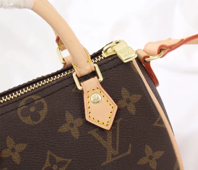Louis Vuitton Speedy 20 Monogram Canvas Brown Tan Leather Boston Bag 5