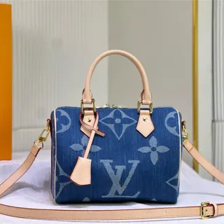 Louis Vuitton Speedy Bolso Boston Denim Monogram Azul