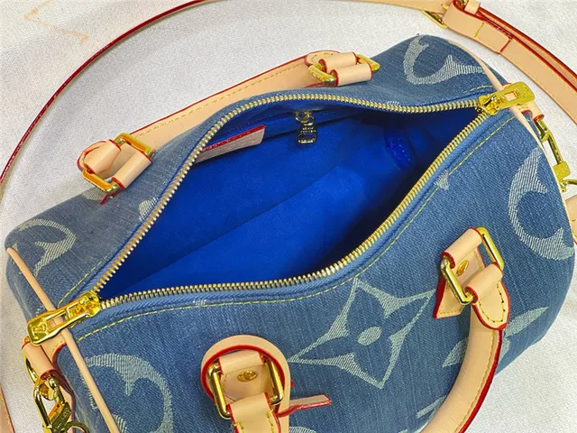 Louis Vuitton Speedy Bleu Denim Monogram Sac Boston 3