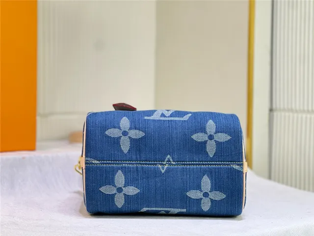 Louis Vuitton Speedy Bleu Denim Monogram Sac Boston 4