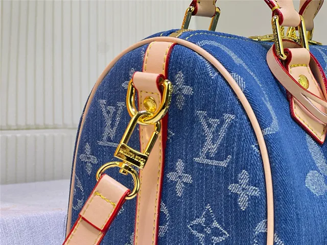 Louis Vuitton Speedy Bleu Denim Monogram Sac Boston 6