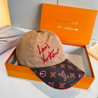 Louis Vuitton Two-Tone Monogram Embroidered Script Baseball Cap