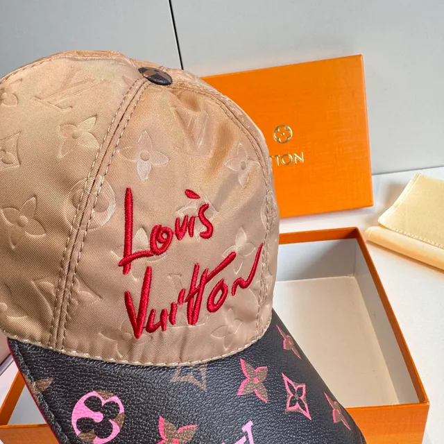 Louis Vuitton Two-Tone Monogram Embroidered Script Baseball Cap 7