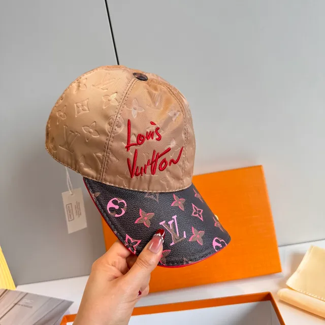 Louis Vuitton Two-Tone Monogram Embroidered Script Baseball Cap 8