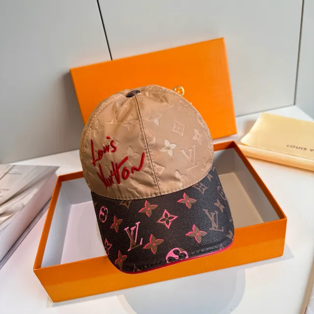 Louis Vuitton Two-Tone Monogram Embroidered Script Baseball Cap 9