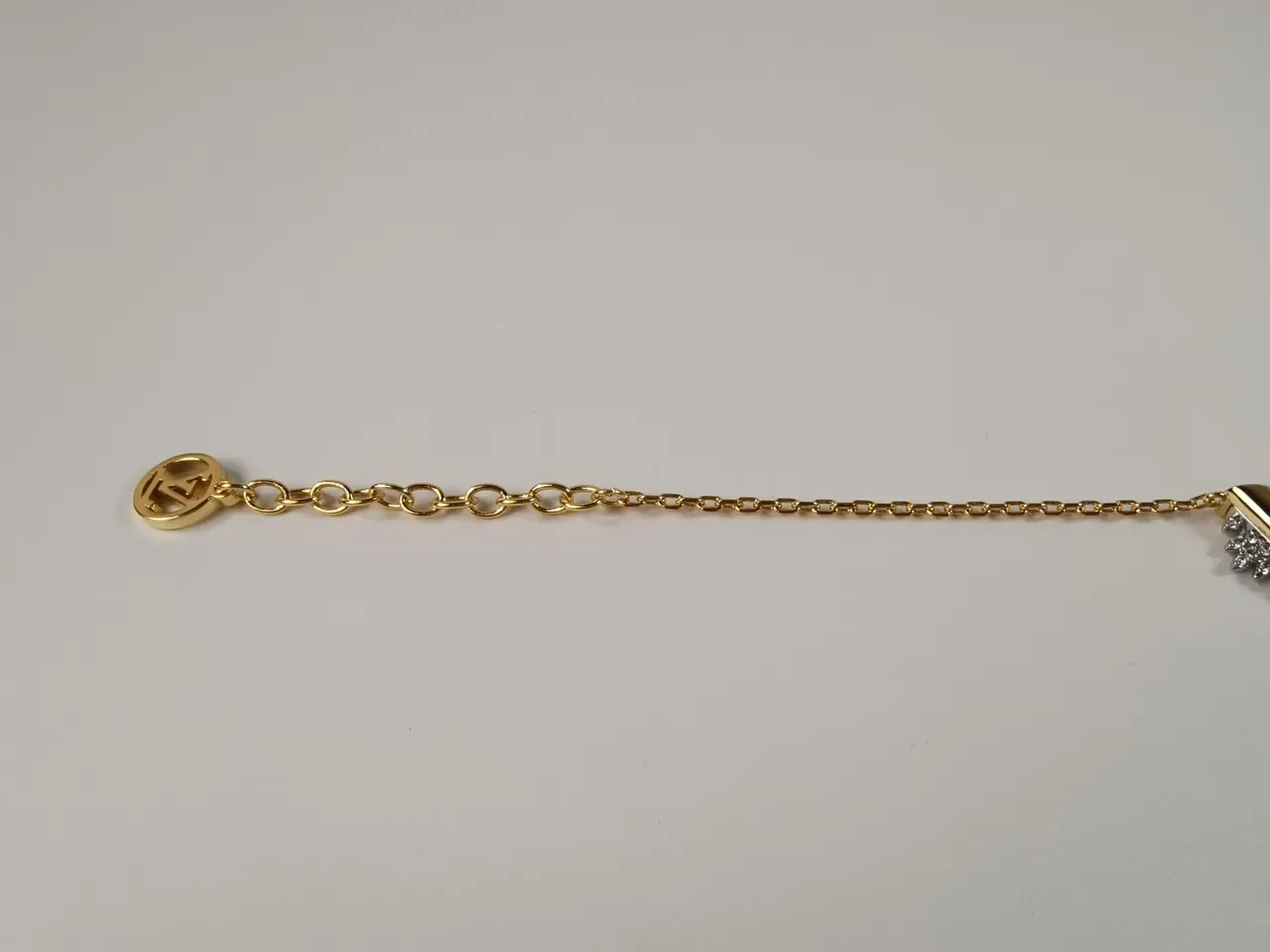Louis Vuitton V Collection Gold Silver Chain Pendant Bracelet 4