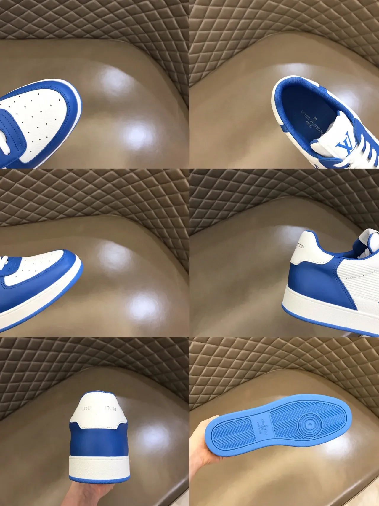 Louis Vuitton Sneakers Lifestyle Basses Blanc et Bleu Monogrammées 2