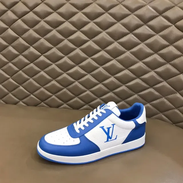 Louis Vuitton Sneakers Lifestyle Basses Blanc et Bleu Monogrammées 6