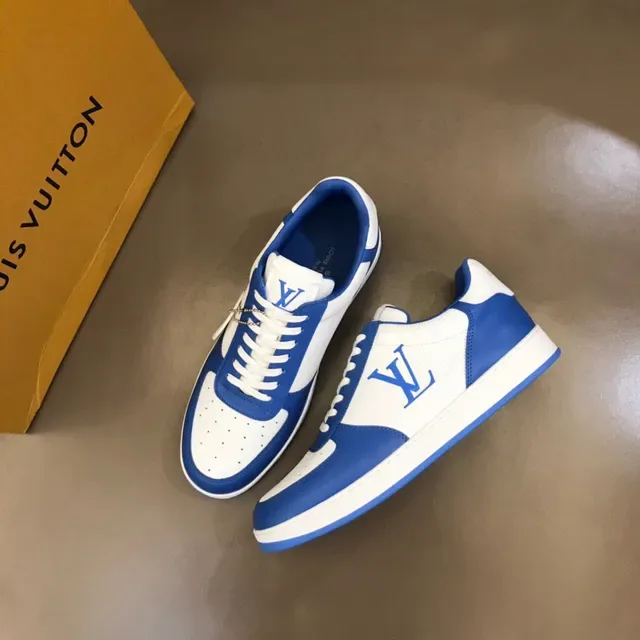 Louis Vuitton Sneakers Lifestyle Basses Blanc et Bleu Monogrammées 8
