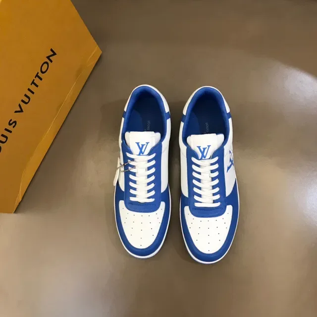 Louis Vuitton Sneakers Lifestyle Basses Blanc et Bleu Monogrammées 9