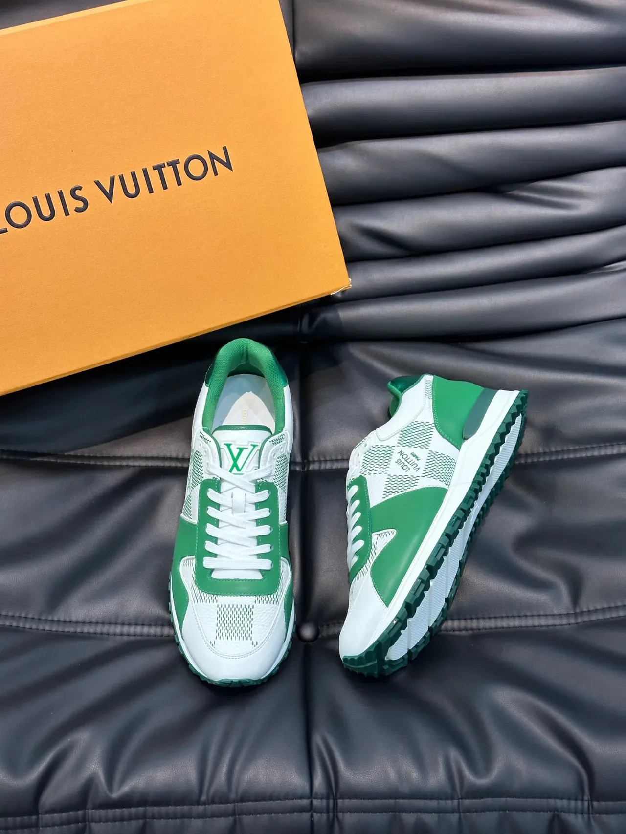 Louis Vuitton White Green Mesh And Leather Panel Construction Monogram Accents Lifestyle Sneakers 9