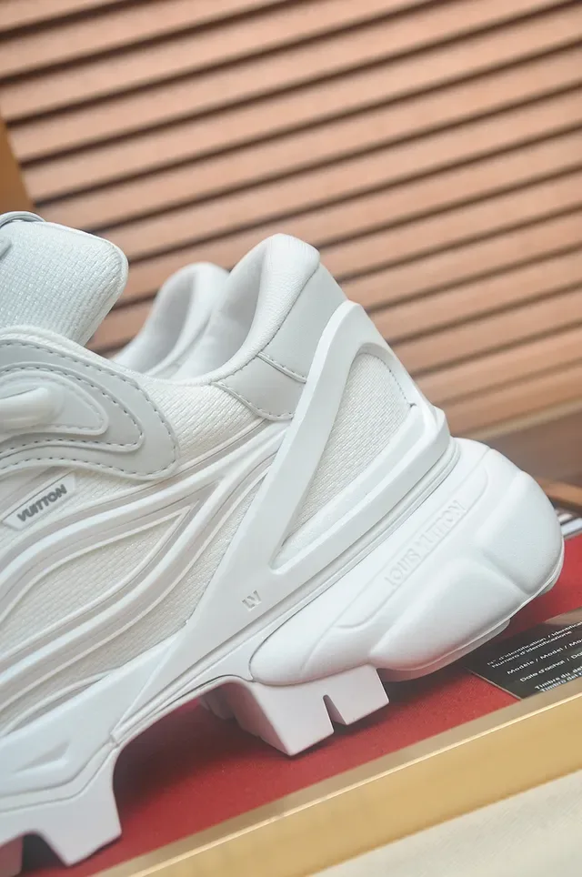 Louis Vuitton White Monogrammed Side Panel Sculpted Sole Chunky Sneakers 2
