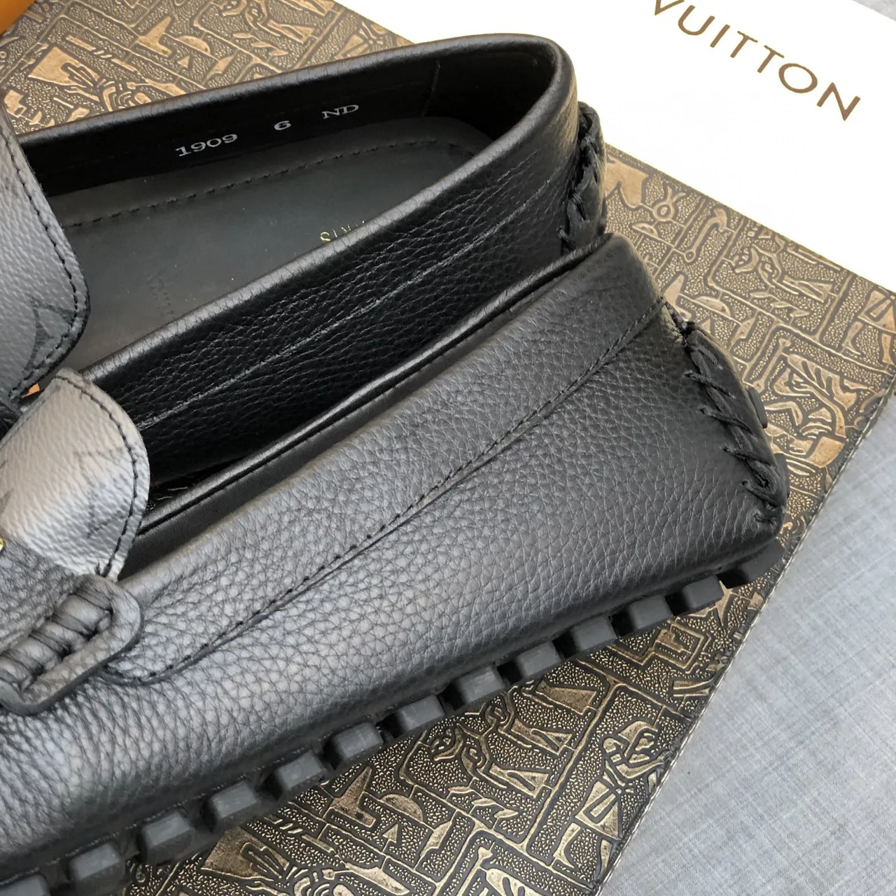 Louis Vuitton WW Buckle Loafer Gray Black Monogram-Coated Leather Trim Loafer 5