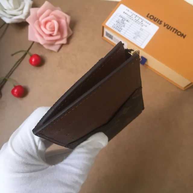 Louis Vuitton Zip Black Zippered Closure Textured Leather Card Holder 18